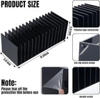 Ctosree Acrylic File Organizer for Desk Vertical 15 Compartments File Sorter Mail Organizer Desktop Countertop Folder Stand Racks for Office Home School Desk(Rectangle,Black)