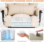 Big and Tall Office Chair 500lbs Wide Seat Executive Office Desk Chair High-Back Office Task Chair with Foot Rest, Ergonomic Lumbar Support Computer Office Chairs for Heavy People(Beige)