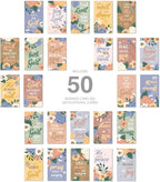 Floral Religious Motivational Mini Quote Cards / 50 Christian Encouragement Positivity Cards / 2" x 3.5" Flat Business Card Size / 25 Daily Devotional Uplifting Faith Designs / Made In The USA