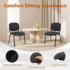 CLATINA Set of 5 Pack Stackable Waiting Room Chairs Fabric Black Reception Chair Metal with Thickened Seat Back Cushion for Waiting Conference Room Guest Stool (5 Pack)