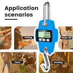 Digital Hanging Scale, 1102lb Crane Scale, 500kg Blue Digital Electronic Weighing Scale with LCD Display for Hunting, Outdoor, Bass Fishing, Big Game, Farm