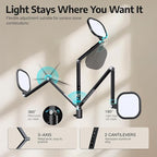 Desk Lamp for Computer Monitor Arms, Compatible with 1.18-1.38 inch Diameter Pole-Mounted Dual Monitor Stand, 1200LM Dimmable Desk Light with Remote Control, 31" Tall, CRI 95, Timer