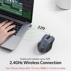 acer Wireless Mouse for Laptop, 2.4GHz Computer Mouse 3 Adjustable DPI Office Cordless USB Mice with USBA Receiver, 6 Buttons, 1600 DPI, Medium to Large Sized Hands Compatible with PC, Laptop, Desktop