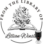 Custom Self-Inking Stamps | Personalized Book Stamp Gift for Book Lovers | 5 Ink Colors (Style10)