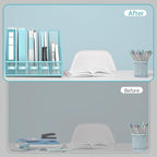 SUPEASY Desk Organizers Metal Desk Magazine File Holder with 5 Vertical Compartments Rack File Organizer for Office Desktop, Home Workspace, Blue Plus