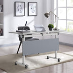 Conference Table,Folding Conference Tables Modern White Conference Room Table with Wheels, 2-10 Persons,for Office, Meeting Room (2, 1619YH, 61IN)