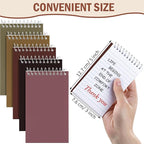 Teling 50 Pieces Spiral Memo Pads Bulk 3 x 5 Inch Small Note Pads Top Bound Lined College Ruled Paper Mini Notepad Pocket Spiral Notebooks for School Office Home Supplies, 75 Sheets (Retro Colors)