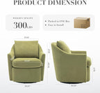 COLAMY Swivel Accent Chair, Living Room Chair Upholstered 360° Swivel Chair Modern Reading Armchair for Bedroom/Office/Nursery, Green