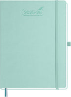 BEZEND Planner 2025-2026 Weekly and Monthly, 8.5" x 11" Academic Calendar (Jul 25-Dec 26) Vertical Daily Appointment with Hourly Timeslot & Monthly Tab, PU Leather Hardcover - Mint Green