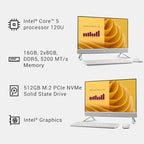 Dell 27 All-in-One Desktop ec27250-27-inch FHD (1920 x 1080) Display, Intel Core 5 Processor 120U, Intel Graphics, 16GB DDR5 RAM, 512GB SSD, Windows 11 Home, Onsite Service - White