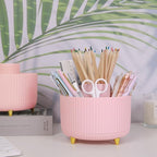 SKYDUE 360 Rotating Multipurpose Organizer - Cute Rotating Pen Holder with 5 Slots for Art Supplies, Office, School, Home