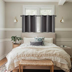 MIULEE Short Curtains for Windows - Grey Blackout Half Window Curtains Thermal Insulated Privacy Drapes for Kitchen Bedroom Bathroom Grommet Top Small Basement Tiers W40 x L36 Inch 2 Panels