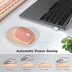 MOFII Wireless Keyboard and Mouse Combo, Colorful Full Size Keyboard with Number Pad, Silent Cute Wireless Mouse, 2.4GHz Dropout-Free Connection, for PC Laptop Computer (Coffee Color)
