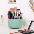 SKYDUE 360 Degree Rotating Desk Organizer, Dual-Purpose Pencil Pen Holder for Desktop, Rotating Desk Pen Organizer with 5 Slots, Pencil Cup for School, Home, Office Supplies (Bean Green)