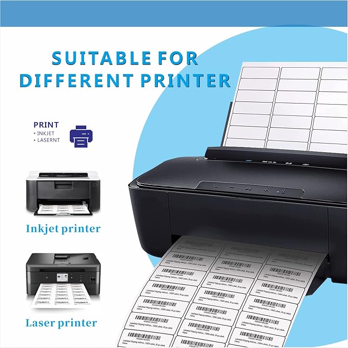 Address Labels, JIQEZNL Premium 1" x 2-5/8" Mailing Labels for Envelopes, 900 Address Label Sticker Paper for Laser/Ink Jet Printer, White Blank Printable Sticker Labels 30 Per Sheet 8.5"×11"