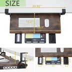 ETHU Keyboard Tray Under Desk, Pull Out Keyboard & Mouse Tray with C-clamp, Ergonomic Desk Keyboard Tray Slide Out, Pull Out Platform Drawer for Home and Office(Wood)