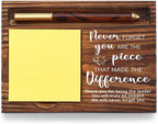 Appreciation Gifts for Leaders, Thank You Gifts for Coworkers, Recognition Going Away Farewell Gifts for Boss Employee, Never Forget You are The Piece Desk Self-Stick Note Pad Holders TZP11