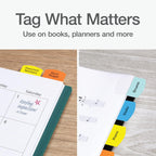Redi-Tag Laser Printable Tabs, Permanent Index Tabs, Customizable Adhesive Labels, 5 Assorted Colors: Yellow, Red, Blue, Green, Orange, 1.125" x 1.25", 375 Per Pack (B39020)