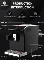 Mcilpoog ws-203 fully Automatic Espresso Coffee Machine, 1300W, 16 Drink Types, 19 Bar Pump, 1.7L Water Tank