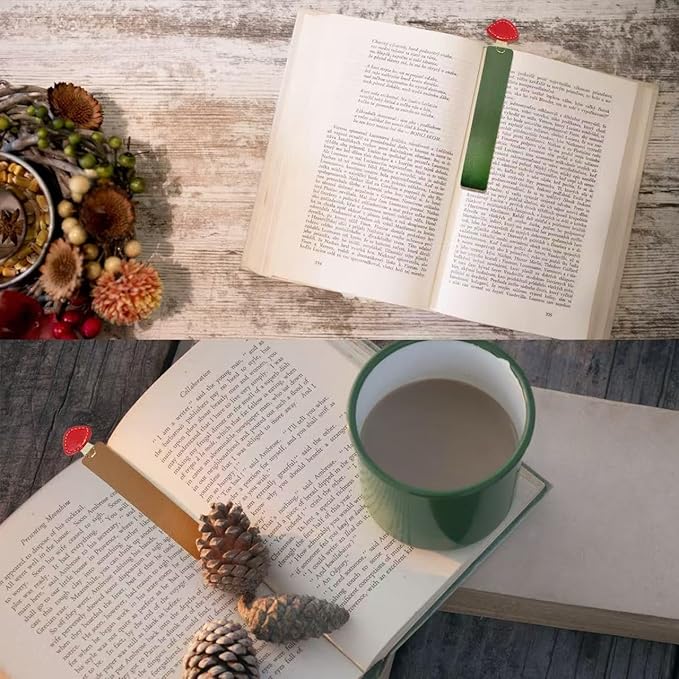 Teacher Appreciation Gifts Set – Crochet Sunflower Pen Holder, Mushroom Bookmarks, Charm Bracelet, Thank You Gift for Women Book Lovers