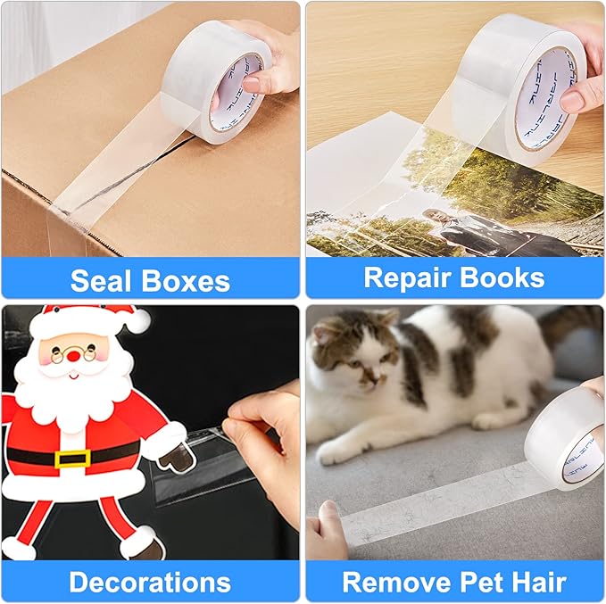 JARLINK Clear Packing Tape (6 Rolls), Heavy Duty Packaging Tape for Shipping Packaging Moving Sealing, 2.7mil Thick, 1.88 inches Wide, 60 Yards Per Roll, 360 Total Yards