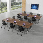 Conference Room Table with Flip-Top Design for Dynamic Meetings, Business Table Computer Desk with Heavy-Duty Frame,Foldable Seminar Meeting Tables for Home Office (6, A, 47.2IN)