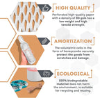 White Honeycomb Packing Paper for Moving Breakables, 15 Inch x 100 Feet. Fragile Shipping Supplies. Perforated Packing Materials for Fragile Items. Moving Paper Wrap. Eco Friendly Packaging