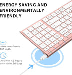 iClever BK10 Bluetooth Keyboard, Universal Bluetooth 5.1 Wireless Keyboard with Number Pad, Ergonomic Design, Multi-Device Compatibility, Stable Connection for Mac, iPad, iPhone, Android, Windows