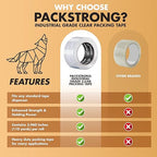 Packstrong Industrial Grade Clear Packing Tape 6 Rolls - 110 Yards per Roll - 3" Wide x 2.5 mil Thick, Acrylic Adhesive Heavy Duty Tape for Box Office Moving Packaging Shipping