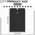 Geyee 50 Pcs 9 x 12 Inch Black Clasp Envelopes Letter Size Mailing Envelopes with Clasp Closure for Filing Storing Documents Office Home Business School
