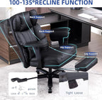 Big and Tall Office Chair 500lbs Wide Seat Executive Office Desk Chair High-Back Office Task Chair with Foot Rest, Ergonomic Lumbar Support Computer Office Chairs for Heavy People(Black)