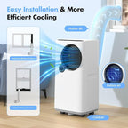 Portable Air Conditioners, 16000 BTU 6-in-1 Cooling, Dehumidifier & Fan, Ultra Quiet with 24H Smart Timer, Auto Shut-Off & Child Lock for Home/Bedroom/Office