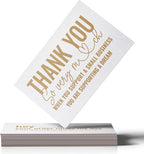 ITZAMNA Thank you for supporting small business cards Customer appreciation note cards Pink Script with Heart Pack of 100 WHITE