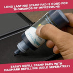 Large Premium Dry (No Ink) Stamp Pad - 3" by 6" - Quality Felt Pad - Case with Closing snap
