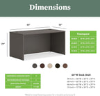 HON MOD Executive Desk 60-Inch Large Computer Desk Shell, Thick Wooden Laminate, Modern Table with Cord Management, 60" W x 30" D x 29" H, Slate Teak