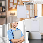 16 Pieces Metal Clipboard, A4 Letter Size 12.5 x 9 Inch Aluminum Edge Document Holder with Scale Aluminum Edge Clipboard with Low Profile Clip Vertical Silver Hardboard for Office