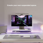 Fenge Acrylic Monitor Stand Riser, 23.6 Inches Monitor Stand with Metal Storage, 2 Tier Acrylic Computer Riser for Desk, Clear Laptop Stand for PC, Laptop, Printer, TV, White