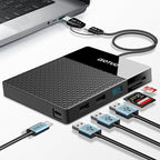 Portable Docking Station External Hard Drive 750GB Storage, USB C Multiport Hub HDD 7-in-1, USB 3.0, SD/TF Card Reader, for Windows, Mac, Android, TV, Phone, Laptop, Desktop