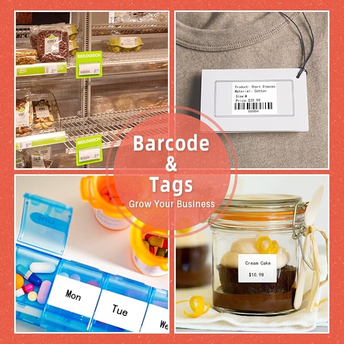 Phomemo 690 PCs Thermal Label - 1.57'' x 1.18'' (40x30mm) Labels Tape for M110/M220/M108/M250/M260/M120/M200/M221/M150/M160 Label Maker, Multipurpose Barcode Stickers, 230 Pcs/Roll