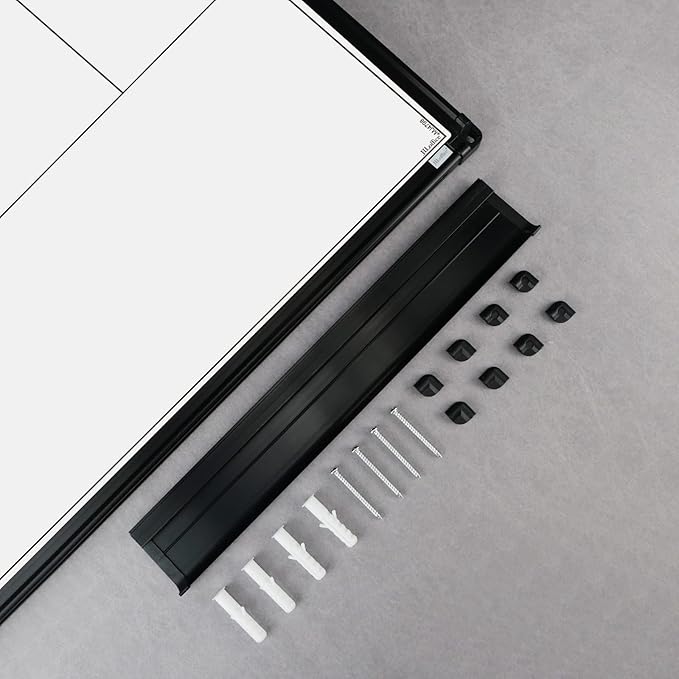 JILoffice Magnetic Dry Erase Calendar Whiteboard, 2 Month White Board Planner 48 X 36 Inch, Black Aluminum Frame Wall Mounted Board for Office Home and School