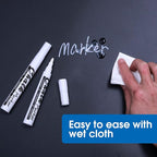 Volcanics White Liquid Chalk Markers for Blackboard Window Marker for Glass Washable Crayons Window Paint Pen Chalk Pens for Glass, 12 Pack