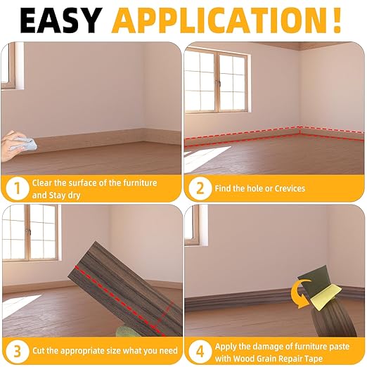 GSCIT Club Wood Grain Repair Tape, 2.4 inch X 250ft Self Adhesive Walnut Grain Repair Patch for Tables, Chairs, Baseboards, Doors, Windows, Floors, Handicraft DIY.