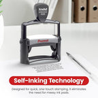 Promot Large Professional Stainless Steel Stainless Steel Self Inking 6 Lines Custom Stamp - Personalized Office Stamp