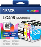 LC406 Ink Cartridges for Brother Printer for Brother LC406 LC406XL Ink Cartridge Work for MFC-J4535DW MFC-J4345DW MFC-J4335DW MFC-J5855DW MFC-J5955DW MFC-J6555DW MFC-J6955DW Printer (4 Pack)
