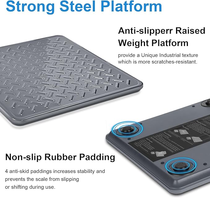 THINKSCALE Shipping Scale, 440lb/1oz Digital Heavy Duty Postal Scale, Strong Steel Platform, Postage Scale with Hold/Tare/LCD Display, Scale for Packages, Luggage Scale, Battery&AC Adapter Included