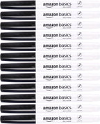Amazon Basics Low Odor Ultra Fine Tip Dry Erase White Board Markers, Black, 12-Pack