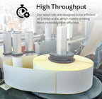 PSBM Thermal Transfer Labels, 4x3 Inch, 4 Rolls, 1960 Labels/Roll, 3 Inch Core, Perforated, Must Have Thermal Ribbon (Not Included)