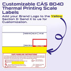 CEPRICO - Customizable CĀS Scale Labels - 96 Rolls of Thermal Printing Scale Labels – Compatible with CĀS LST-8040 | Safe Handling Instruction | Ideal for Supermarkets, Retailers and Grocery Stores