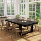 ECACAD 7FT Conference Table for 6-8 People, Large Rectangular Meeting Table, Modern Seminar Table for Office Meeting Conference Room, Black and Deep Brown (86.8”L x 47.2”W x 29.4”H)