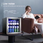 Antarctic Star 48 Can Beverage Refrigerator,12 Bottle Wine Cooler with Stainless Steel Glass Door, Digital Temperature Display,Electronic Temperature Control, Silver